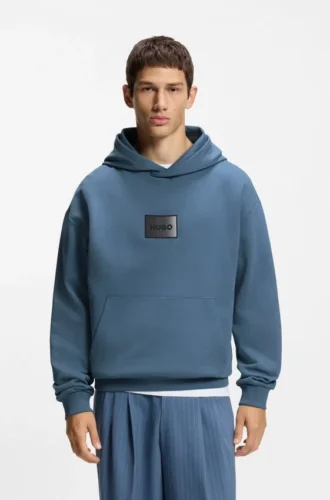 Hoodie mit Farbverlaufslogo aus Baumwollfrottee
