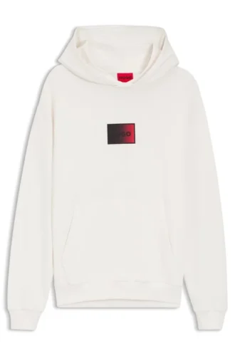 Hoodie mit Farbverlaufslogo aus Baumwollfrottee