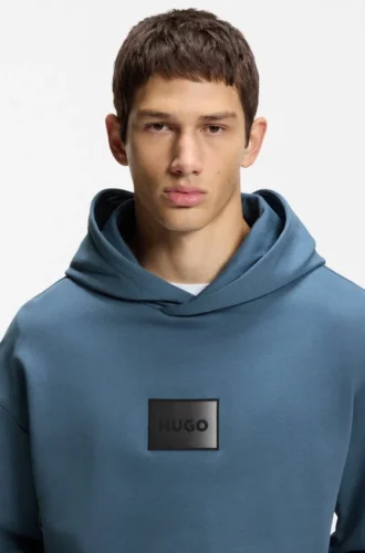 Hoodie mit Farbverlaufslogo aus Baumwollfrottee