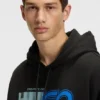 Hoodie mit gemischten Motiven aus Baumwollfrottee