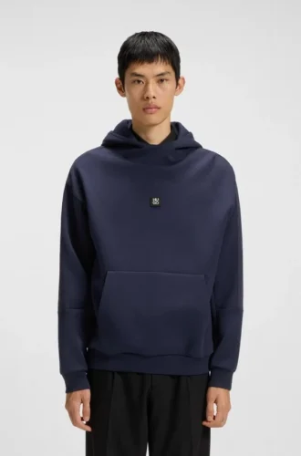 Hoodie mit geometrischem Band aus Baumwollmischung