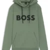 Hoodie mit geprägtem Logo aus Baumwollmischung Hoodie mit geprägtem Logo aus Baumwollmischung
