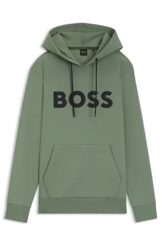 Hoodie mit geprägtem Logo aus Baumwollmischung