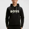 Hoodie mit geprägtem Logo aus Baumwollmischung Hoodie mit geprägtem Logo aus Baumwollmischung