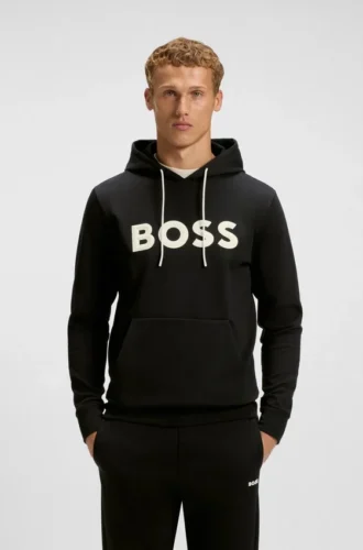 Hoodie mit geprägtem Logo aus Baumwollmischung