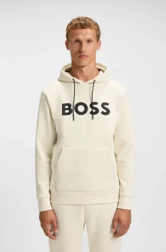 Hoodie mit geprägtem Logo aus Baumwollmischung