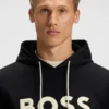 Hoodie mit geprägtem Logo aus Baumwollmischung Hoodie mit geprägtem Logo aus Baumwollmischung
