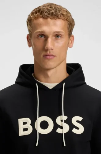 Hoodie mit geprägtem Logo aus Baumwollmischung