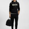 Hoodie mit geprägtem Logo aus Baumwollmischung Hoodie mit geprägtem Logo aus Baumwollmischung