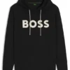 Hoodie mit geprägtem Logo aus Baumwollmischung Hoodie mit geprägtem Logo aus Baumwollmischung