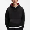 Hoodie mit gesticktem Logo aus Stretch-Baumwolle