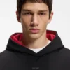 Hoodie mit gesticktem Logo aus Stretch-Baumwolle
