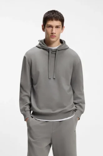 Hoodie mit Kontrastlogo aus Baumwollfrottee