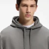 Hoodie mit Kontrastlogo aus Baumwollfrottee