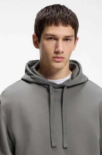 Hoodie mit Kontrastlogo aus Baumwollfrottee