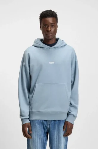 Hoodie mit Logo-Detail aus Baumwollfrottee