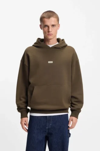 Hoodie mit Logo-Detail aus Baumwollfrottee