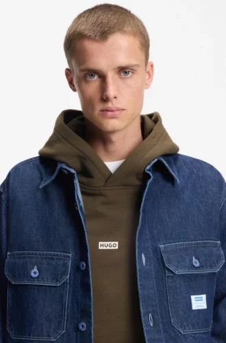 Hoodie mit Logo-Detail aus Baumwollfrottee