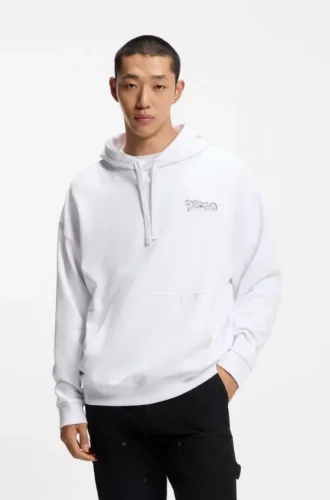 Hoodie mit Logo-Print aus Baumwollfrottee