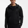 Hoodie mit Reißverschluss aus Stretch-Baumwolle mit Logo-Print