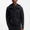 Hoodie mit Reißverschluss aus Stretch-Baumwolle mit Logo-Print