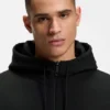 Hoodie mit Reißverschluss aus Stretch-Baumwolle mit Logo-Print
