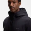 Hoodie mit Reißverschluss aus Stretch-Baumwolle mit Logo-Print