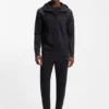 Hoodie mit Reißverschluss aus Stretch-Baumwolle mit Logo-Print