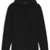 Hoodie mit Reißverschluss aus Stretch-Baumwolle mit Logo-Print