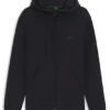 Hoodie mit Reißverschluss aus Stretch-Baumwolle mit Logo-Print