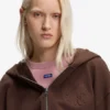 Hoodie mit Reißverschluss und geprägtem Logo aus Baumwollfrottee