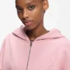 Hoodie mit Reißverschluss und geprägtem Logo aus Baumwollfrottee