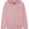 Hoodie mit Reißverschluss und geprägtem Logo aus Baumwollfrottee