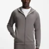 Hoodie mit Reißverschluss und Kontrastpaspel aus Baumwollmischung