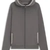 Hoodie mit Reißverschluss und Kontrastpaspel aus Baumwollmischung