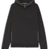 Hoodie mit Reißverschluss und Kontrastpaspel aus Baumwollmischung