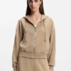Hoodie mit Reißverschluss und Logo-Stickerei in Oversize-Passform