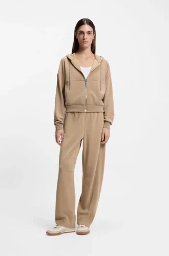 Hoodie mit Reißverschluss und Logo-Stickerei in Oversize-Passform