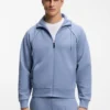 Hoodie mit Reißverschluss und Paspeldetails aus einer Baumwollmischung