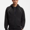 Hoodie mit Reißverschluss und Paspeldetails aus einer Baumwollmischung