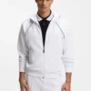Hoodie mit Reißverschluss und Paspeldetails aus einer Baumwollmischung