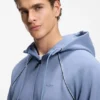 Hoodie mit Reißverschluss und Paspeldetails aus einer Baumwollmischung