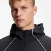 Hoodie mit Reißverschluss und Paspeldetails aus einer Baumwollmischung