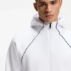 Hoodie mit Reißverschluss und Paspeldetails aus einer Baumwollmischung