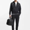 Hoodie mit Reißverschluss und Paspeldetails aus einer Baumwollmischung