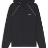 Hoodie mit Reißverschluss und Paspeldetails aus einer Baumwollmischung