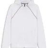 Hoodie mit Reißverschluss und Paspeldetails aus einer Baumwollmischung