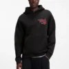 Hoodie mit Rosenmotiv aus Baumwollfrottee Hoodie mit Rosenmotiv aus Baumwollfrottee