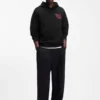 Hoodie mit Rosenmotiv aus Baumwollfrottee Hoodie mit Rosenmotiv aus Baumwollfrottee