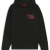 Hoodie mit Rosenmotiv aus Baumwollfrottee Hoodie mit Rosenmotiv aus Baumwollfrottee